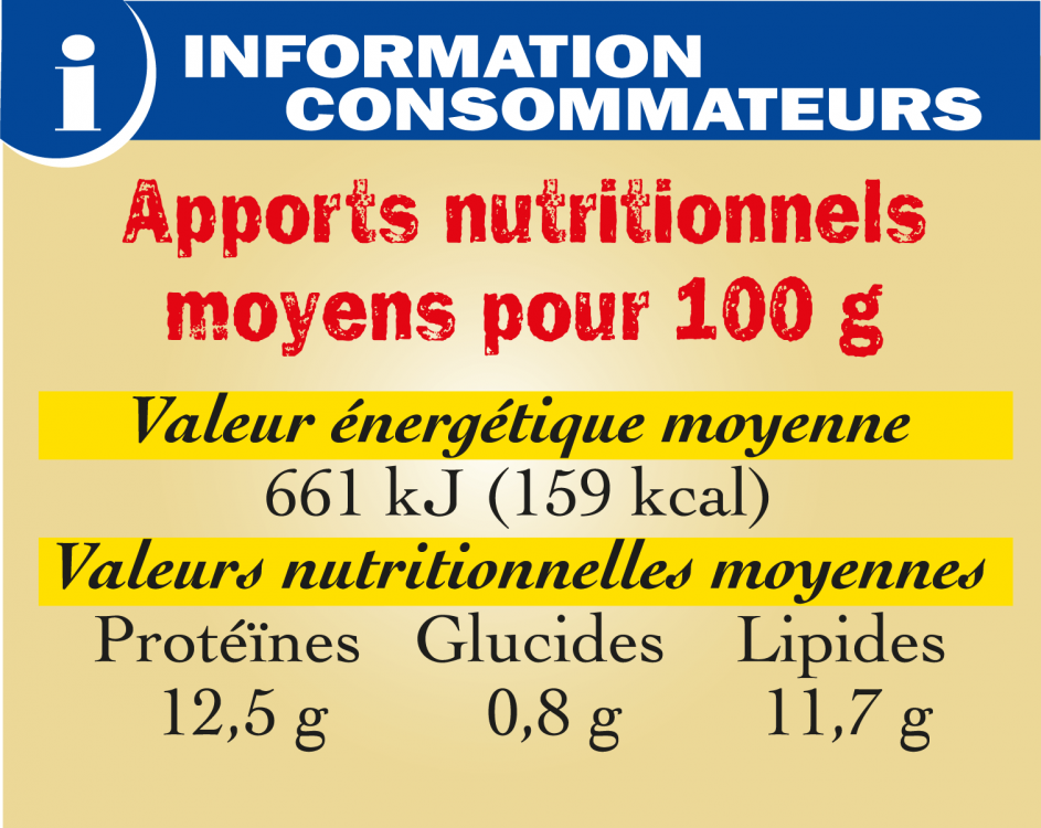 Apports nutritionnels moyen pour 100 g | 